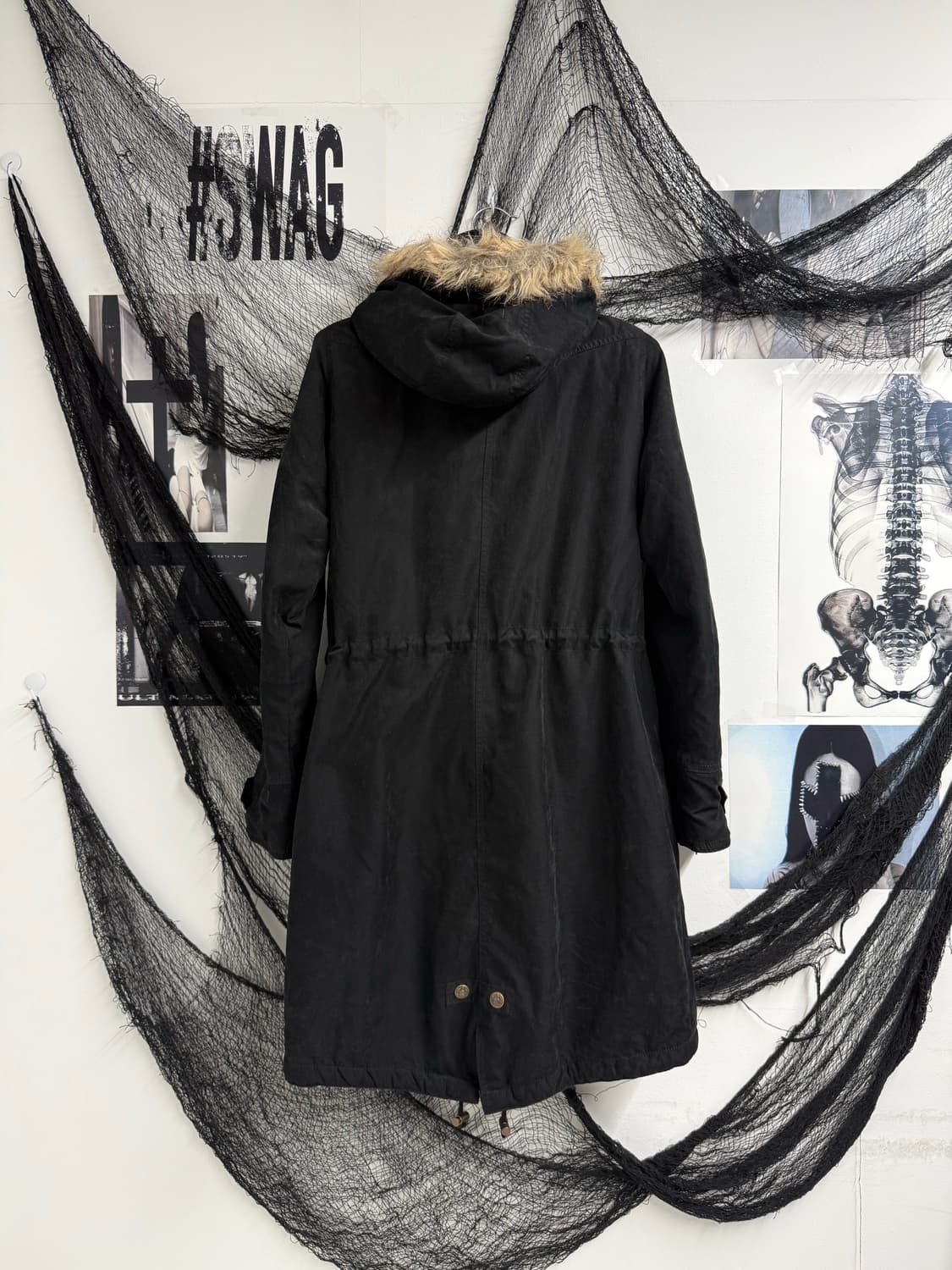 00s zipper detail fur long jacket 상품이미지3