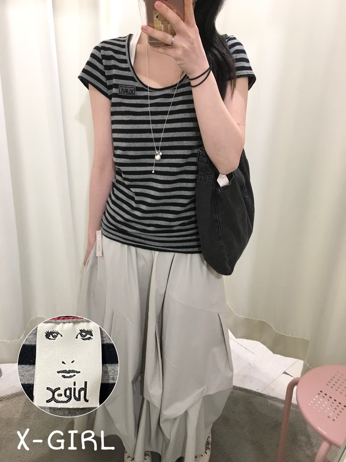 X-girl stripe t-shirt 상품이미지1