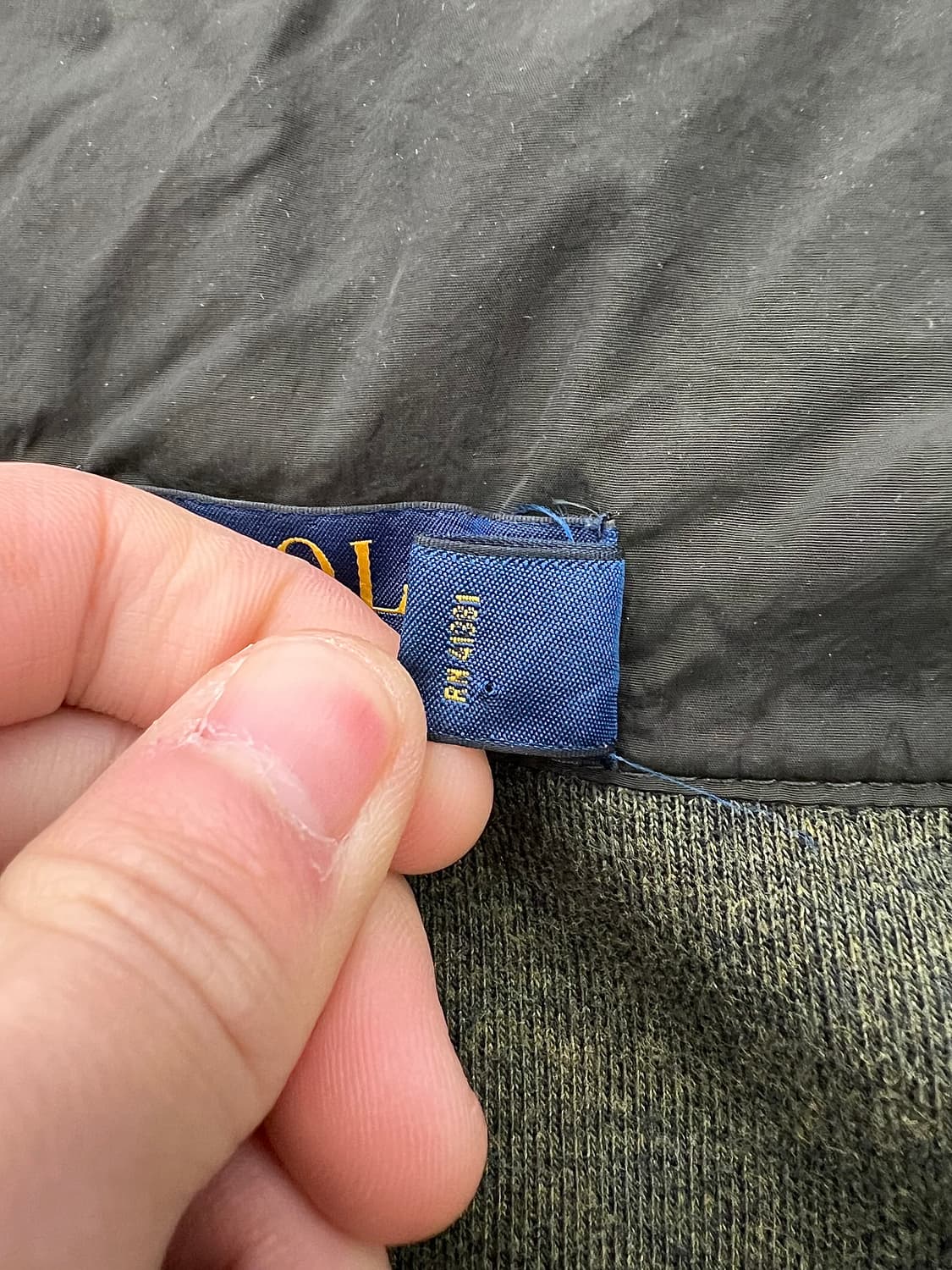 폴로 랄프로렌 딥 카키 히든 후디 리스 트리밍 니트 집업 자켓 상품이미지8