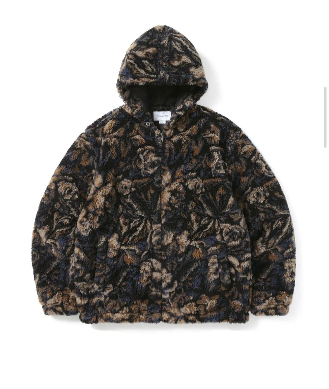 디스이즈네버댓 Floral Faux Fur Jacket Khaki 상품이미지1