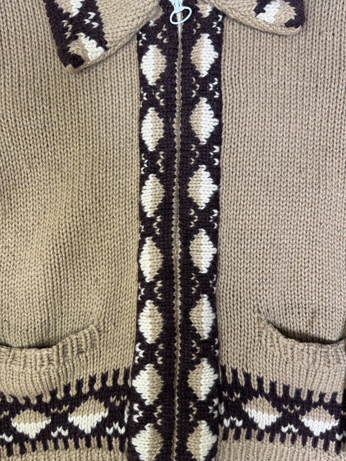 빈티지 코위찬 카우보이 울 집업 스웨터 브라운 M 상품이미지2