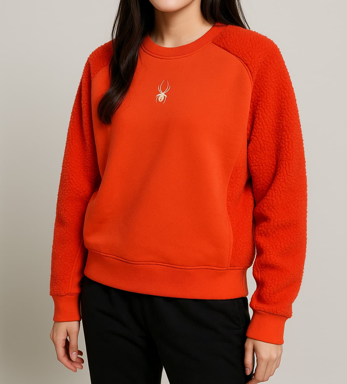 스파이더 뽀글이 기모 맨투맨 오렌지_S 상품이미지1