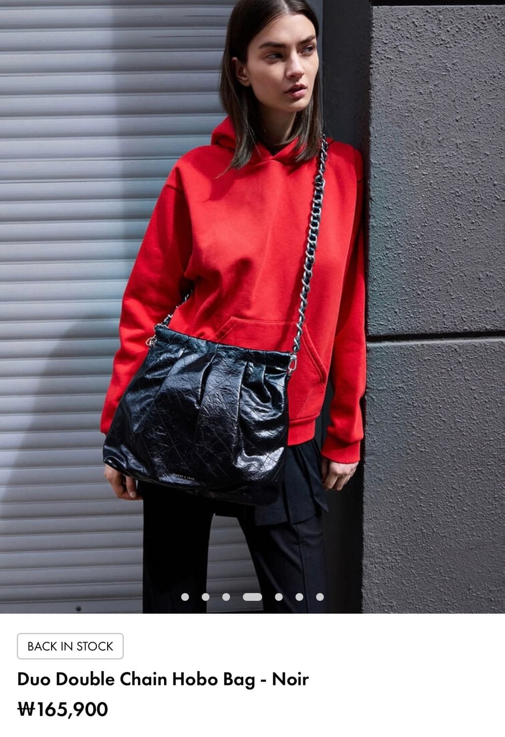 새상품급) 찰스앤키스 체인 호보백 블랙/은장 상품이미지5