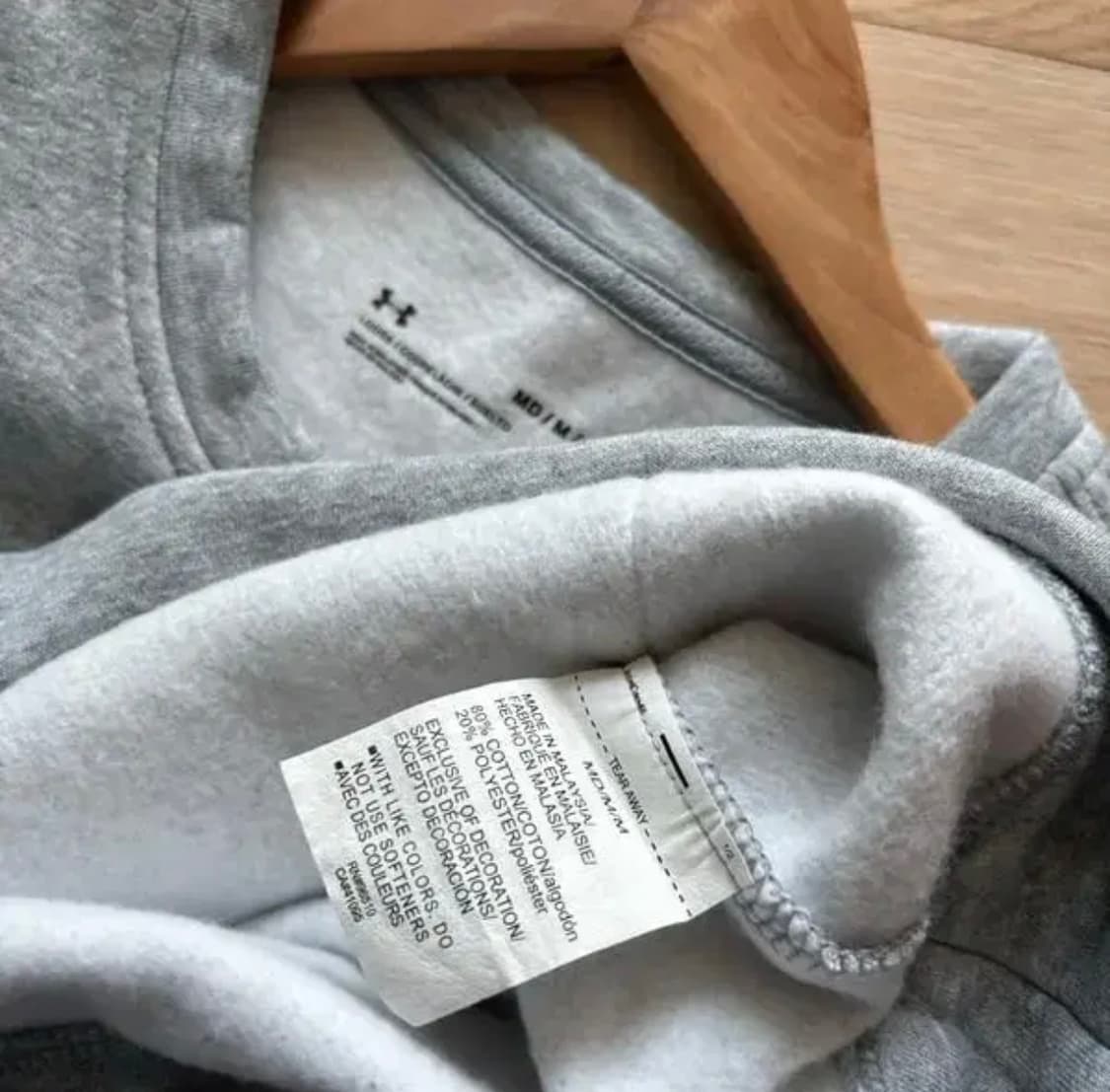 언더아머 M 100 맨투맨 기모 FW 티셔츠 그레이 포켓 상품이미지5