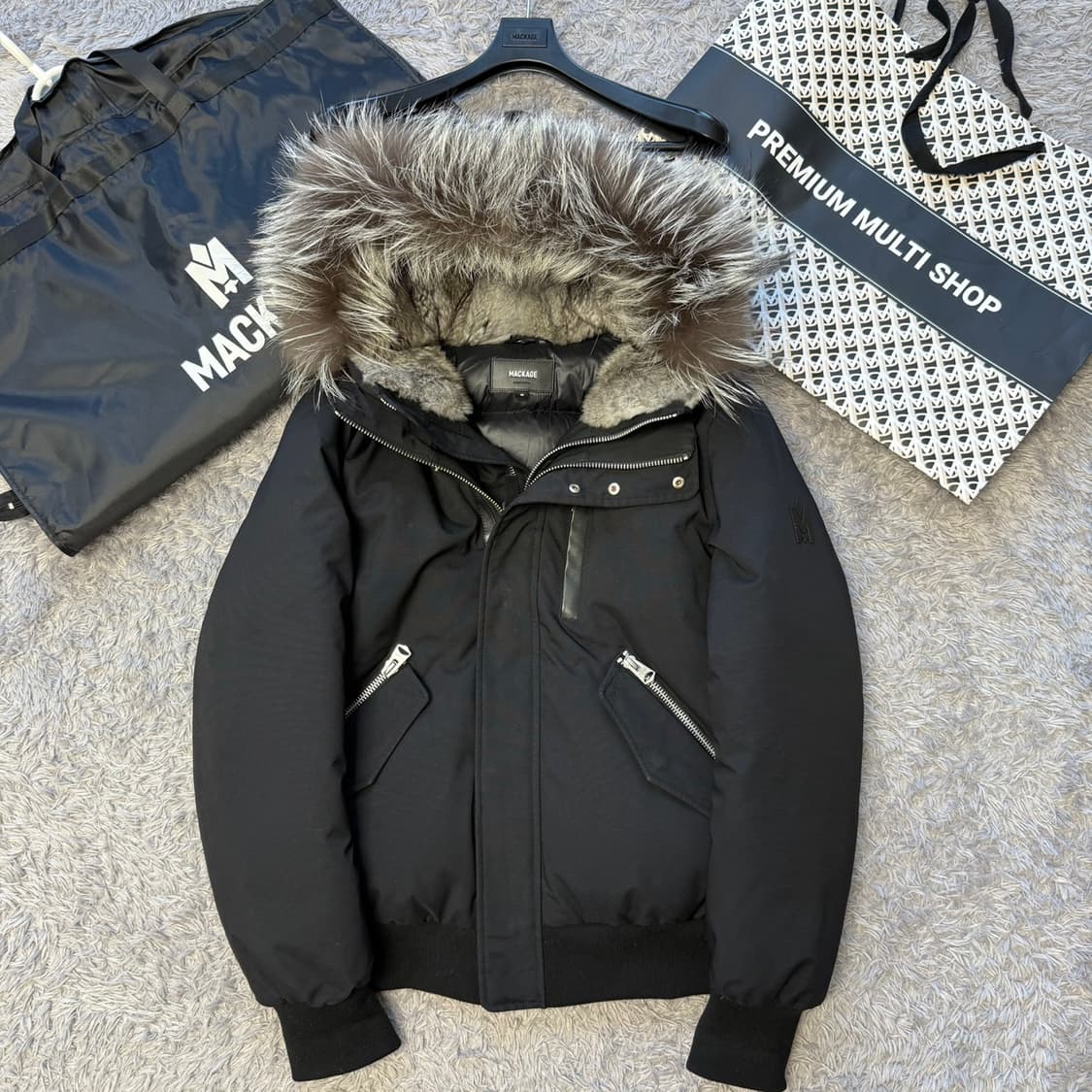 {클로젯}[40][23F/w]맥케이지 딕슨 실버퍼 숏 다운 패딩 자켓 상품이미지1