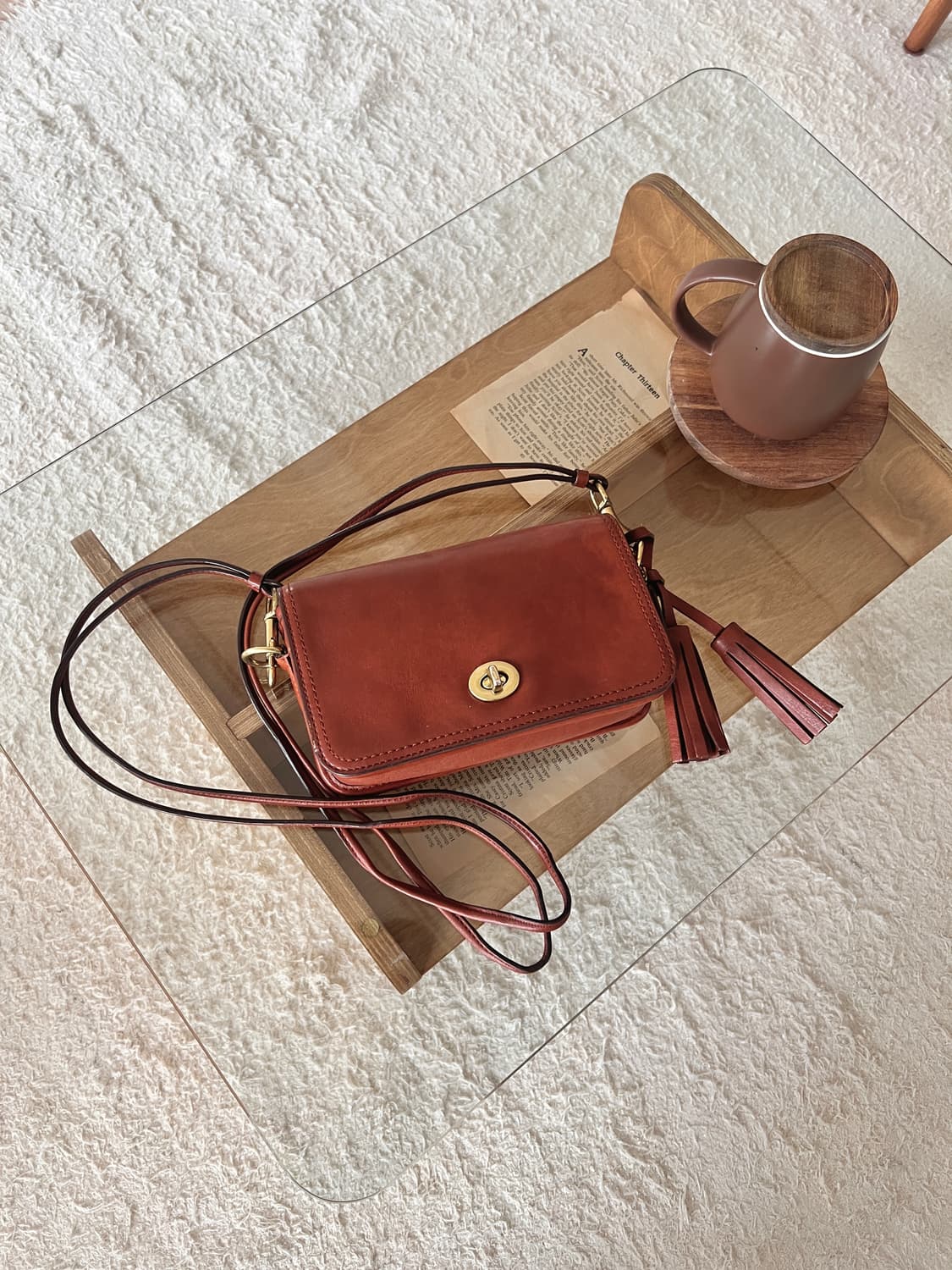 코치 브라운 레더 크로스백 19914 상품이미지1