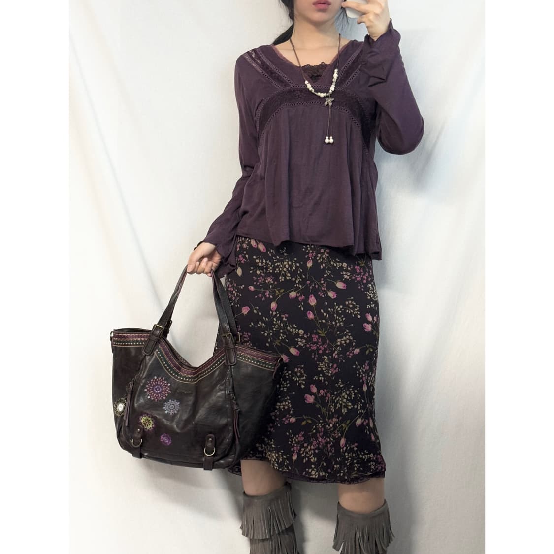 레이어드 블라우스 레이스 슬리브리스 2pcs SET 상품이미지1