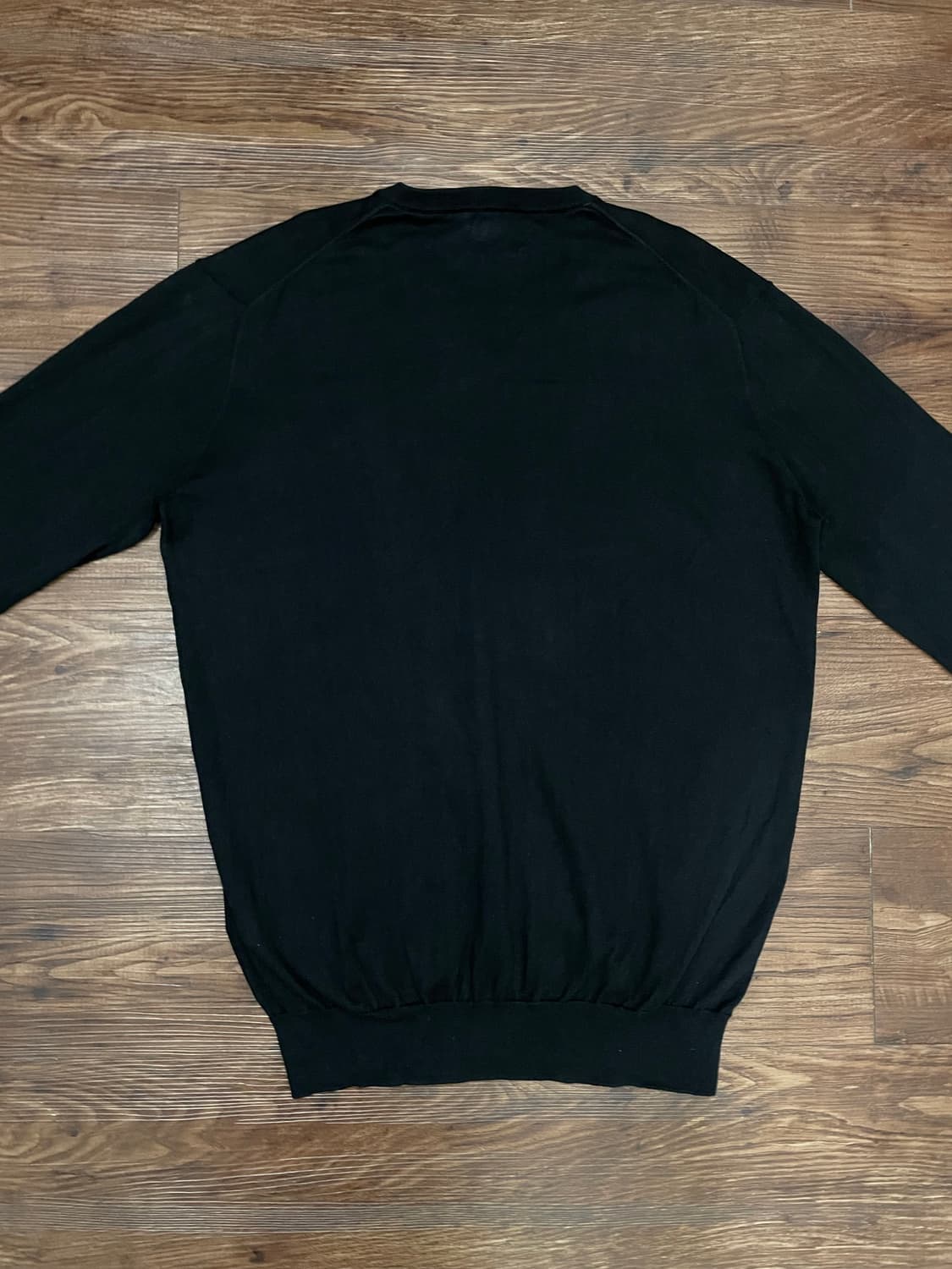 폴로 랄프로렌 피마코튼 브이넥 니트 스웨터 블랙 상품이미지8