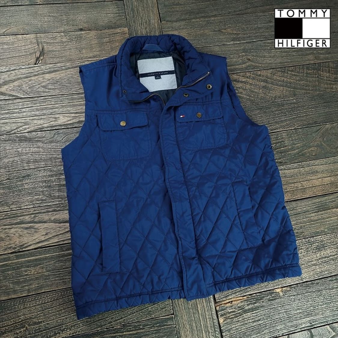 [타미힐피거] 퀄팅 퀼팅 베스트 조끼 네이비 M19068 상품이미지1