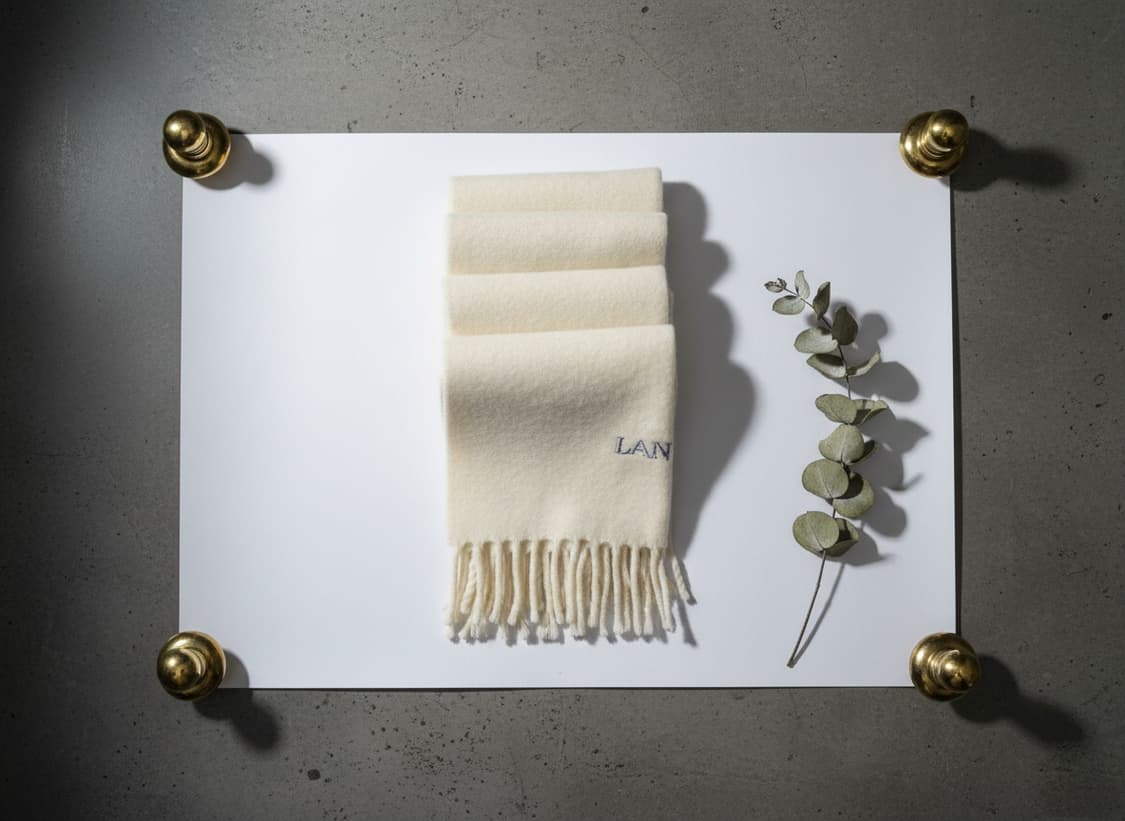 LANVIN 랑방 아이보리 램스울 머플러 상품이미지3