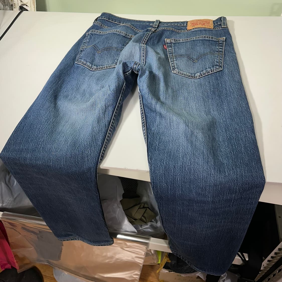 M 32 리바이스502 레귤러핏 중청워시드 데님팬츠 청바지 상품이미지5
