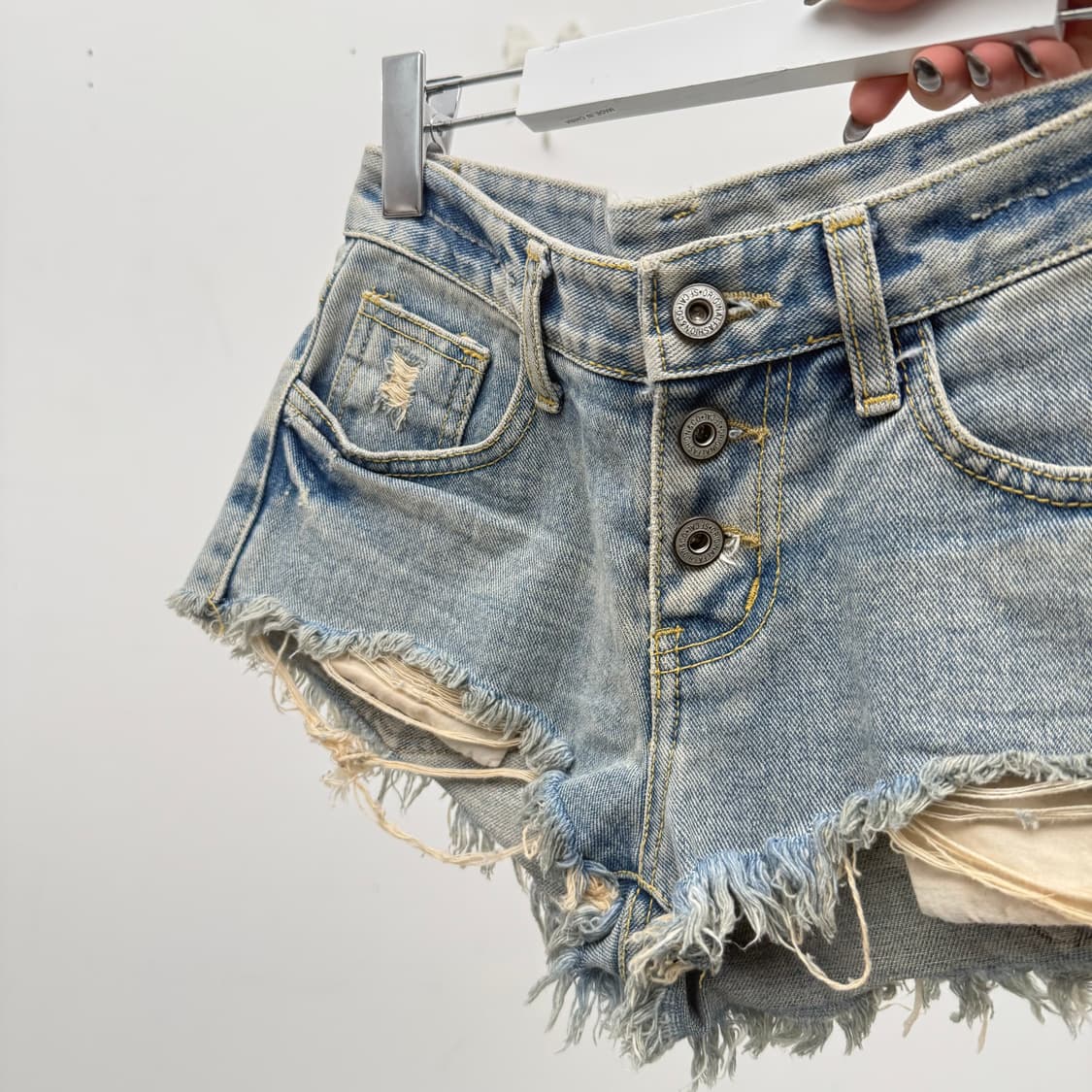 빈티지 워싱 디스트로이드 핫팬츠 상품이미지2