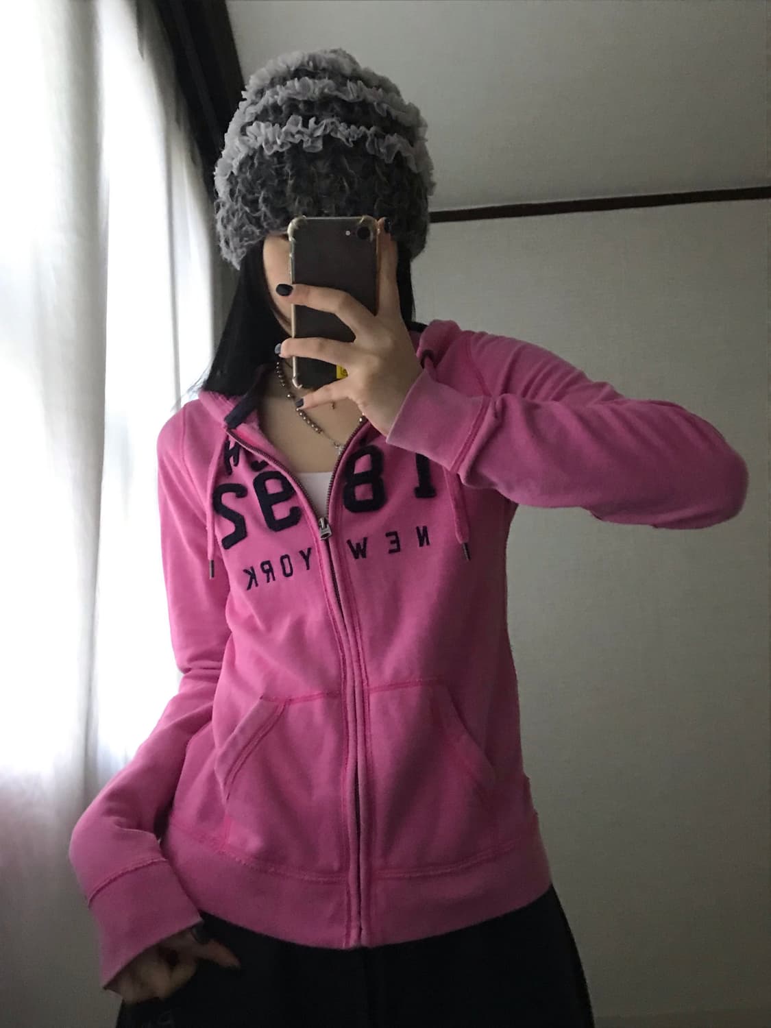 아베크롬비 네이비핑크 슬림핏 후드집업 상품이미지3