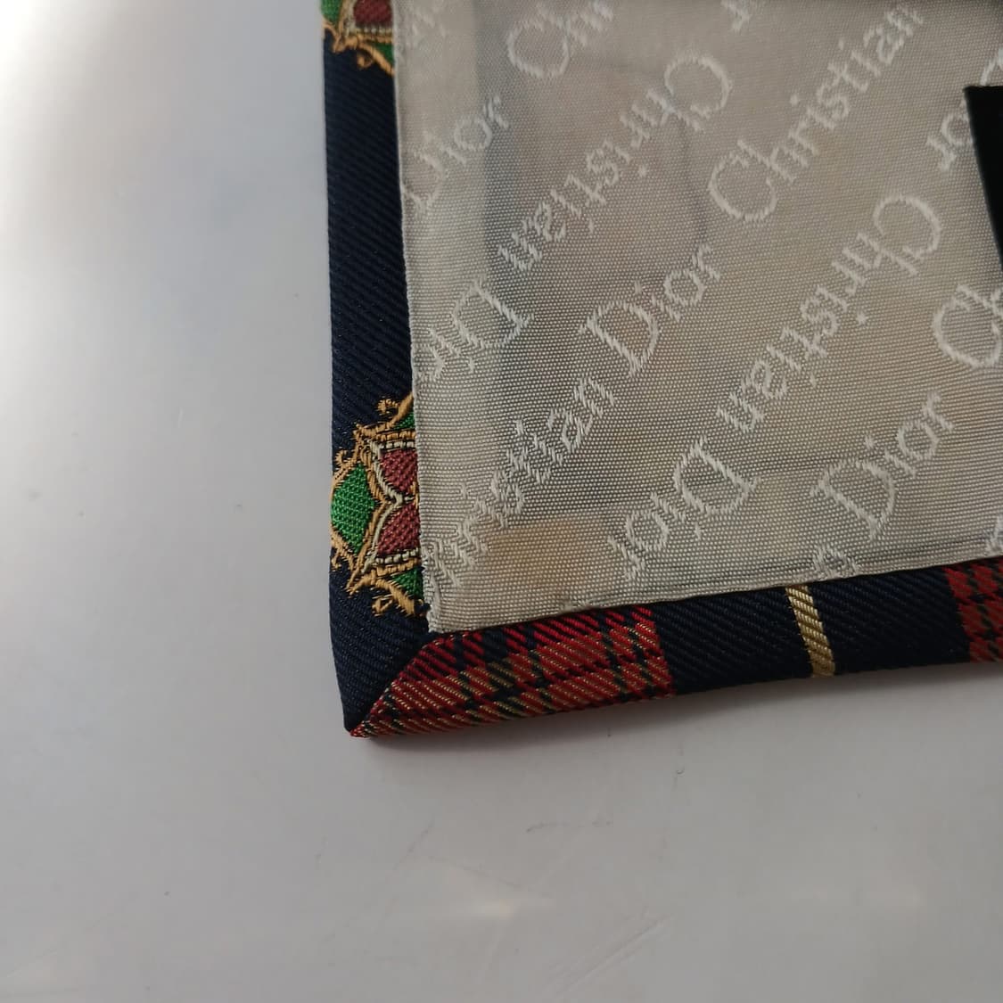 크리스찬 디올 실크 체크 패턴 넥타이 9.5cm A~A+등급 E741 상품이미지10