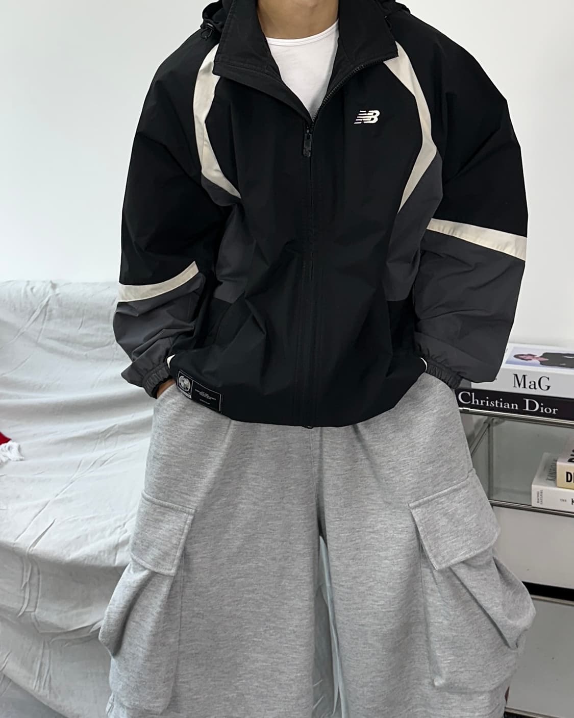 뉴발란스 컬러블록 바람막이 XL 상품이미지1