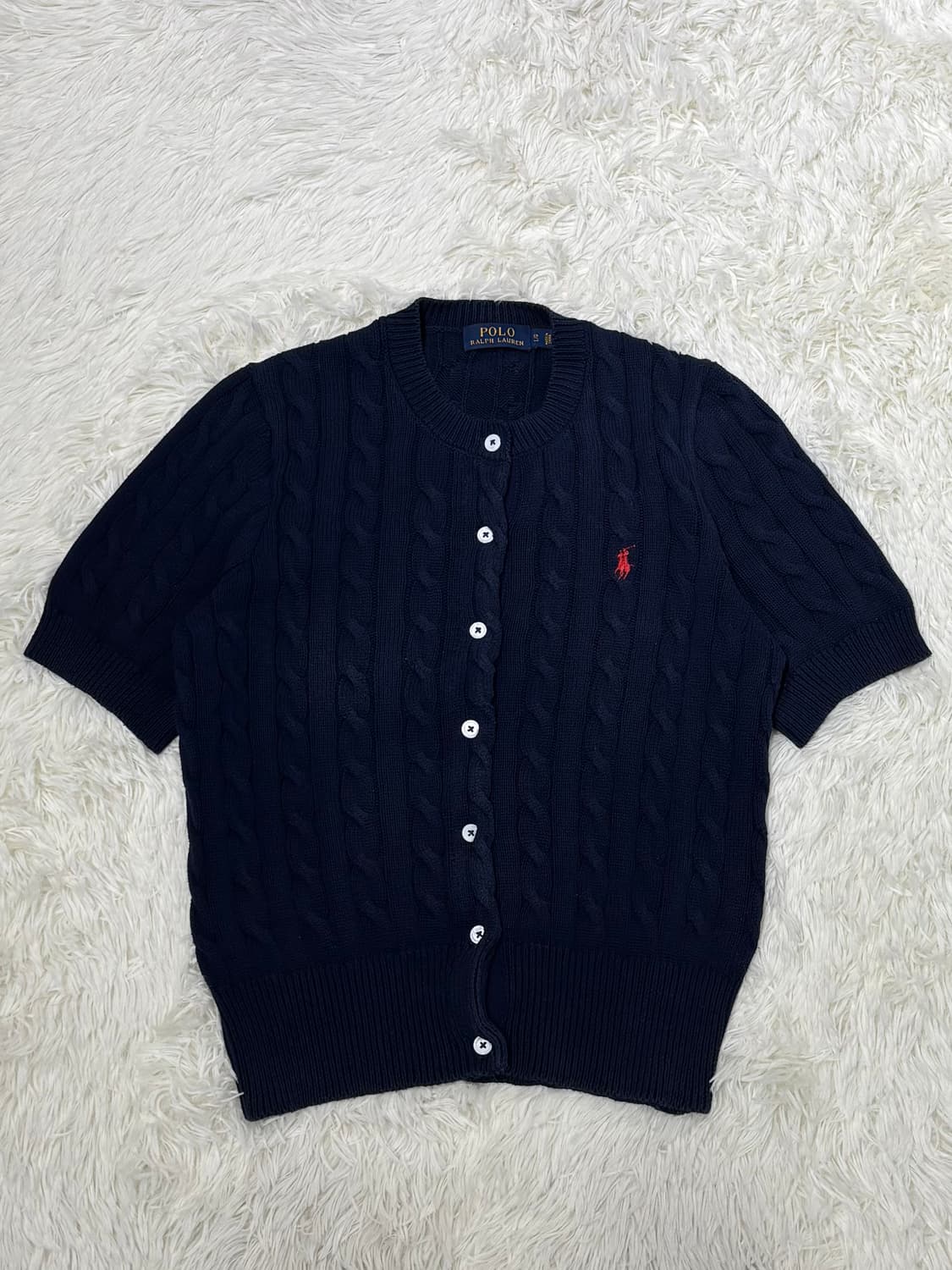 폴로랄프로렌 레드포니 네이비 케이블 반팔 가디건 상품이미지3