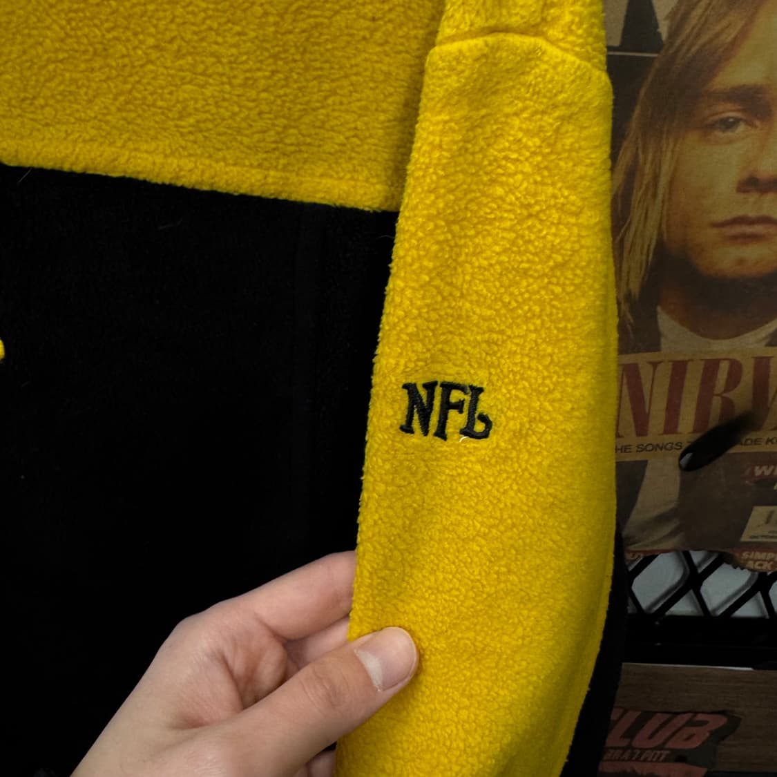 00s NFL X STEELERS 플리스 후드 옐로우 블랙 상품이미지6