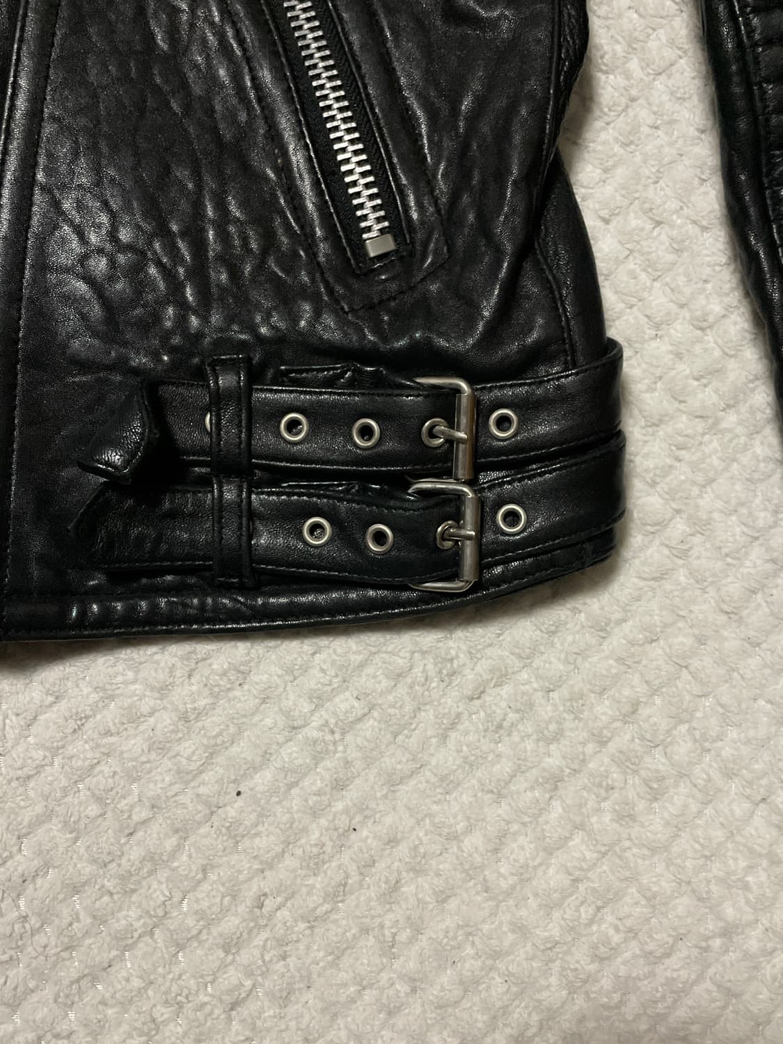 광희시장 웨스턴 무드 램스킨 양가죽 바이커 레더 자켓 상품이미지6