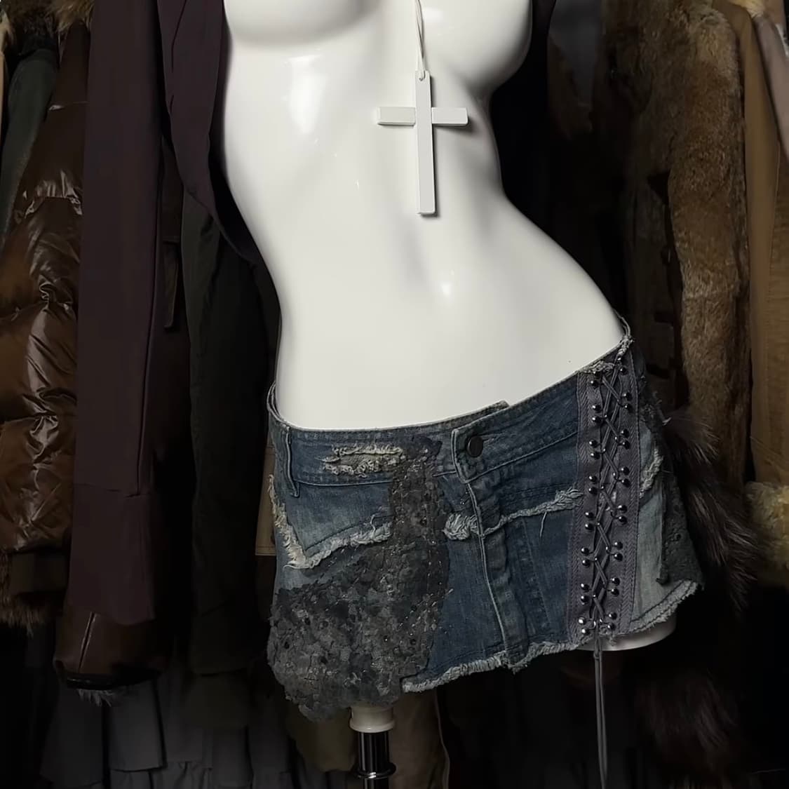 아케호무666 페어리 미니 데님스커트 상품이미지1