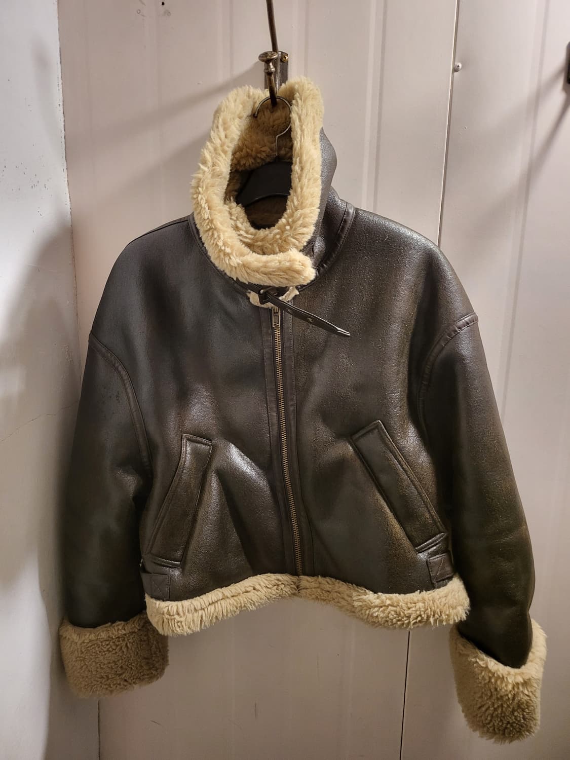 자라 브라운 무스탕 자켓 상품이미지2