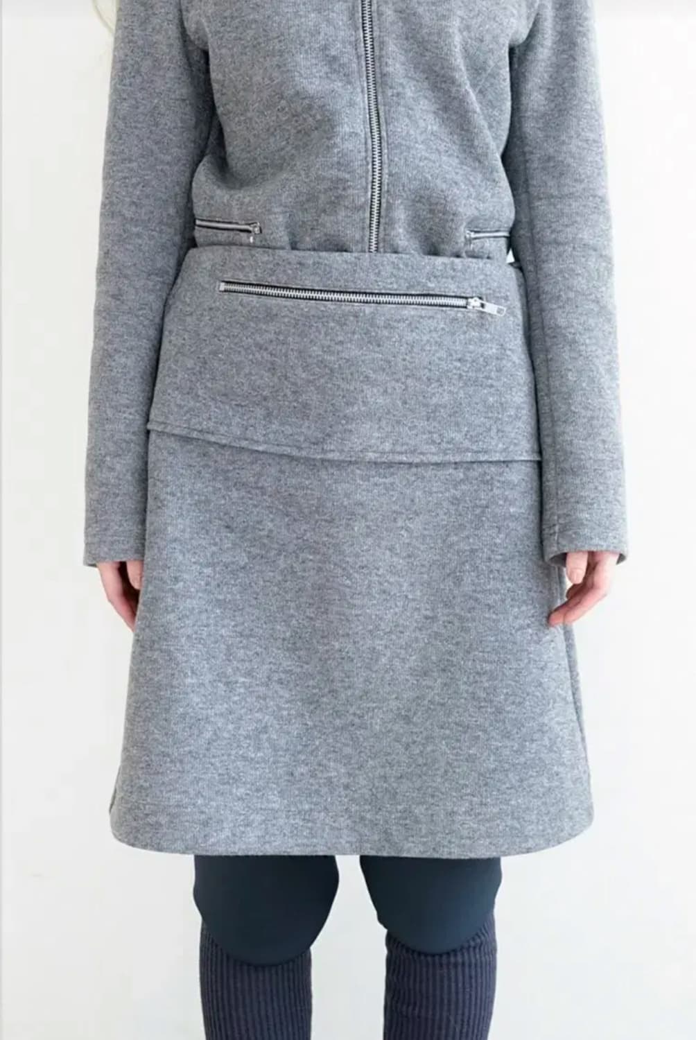 wool pocket midi skirt(grey) 상품이미지1