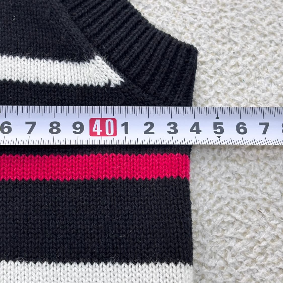 실측확인 빈티지 스트라이프 니트 조끼 0423E 상품이미지5