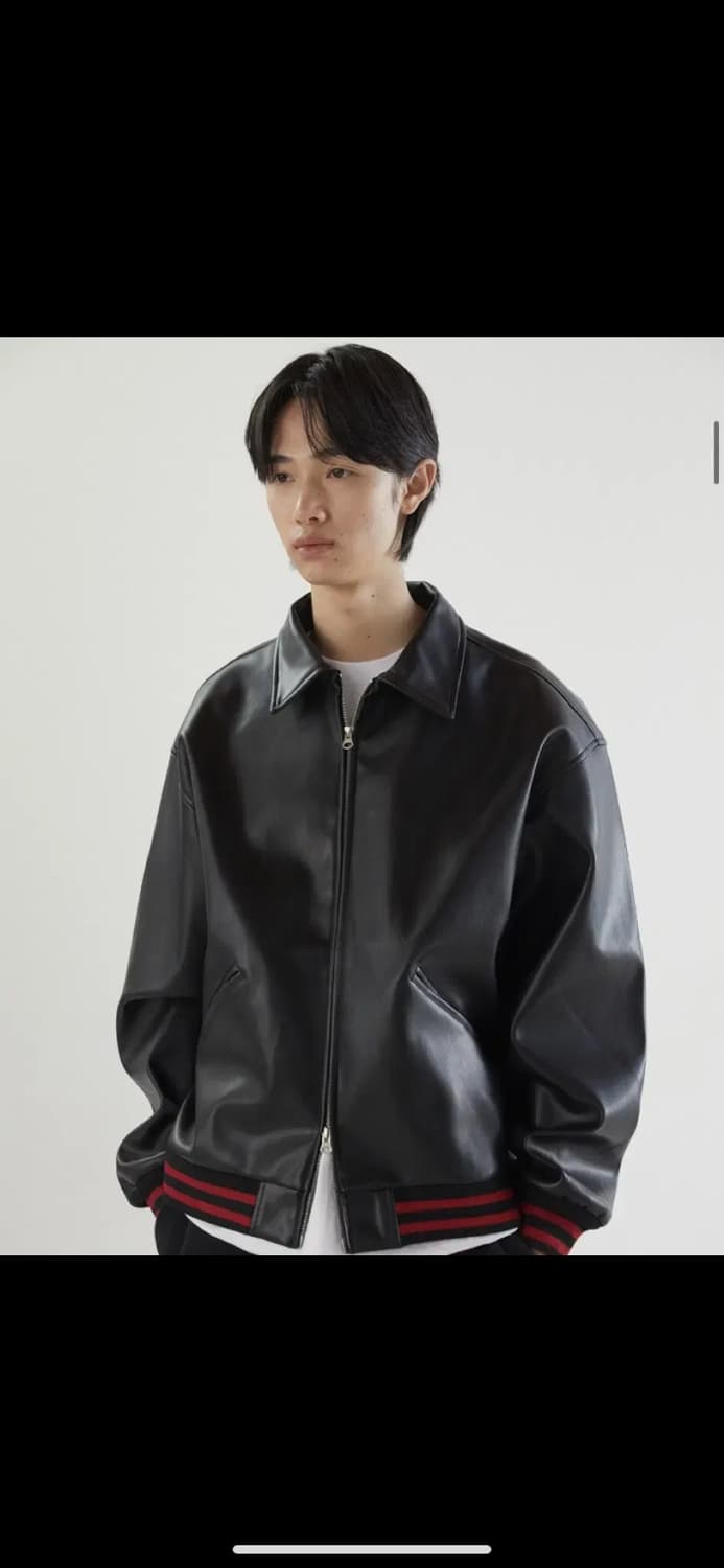 비건레더 가죽 스타디움 오버핏 l 새상품 판매 상품이미지1