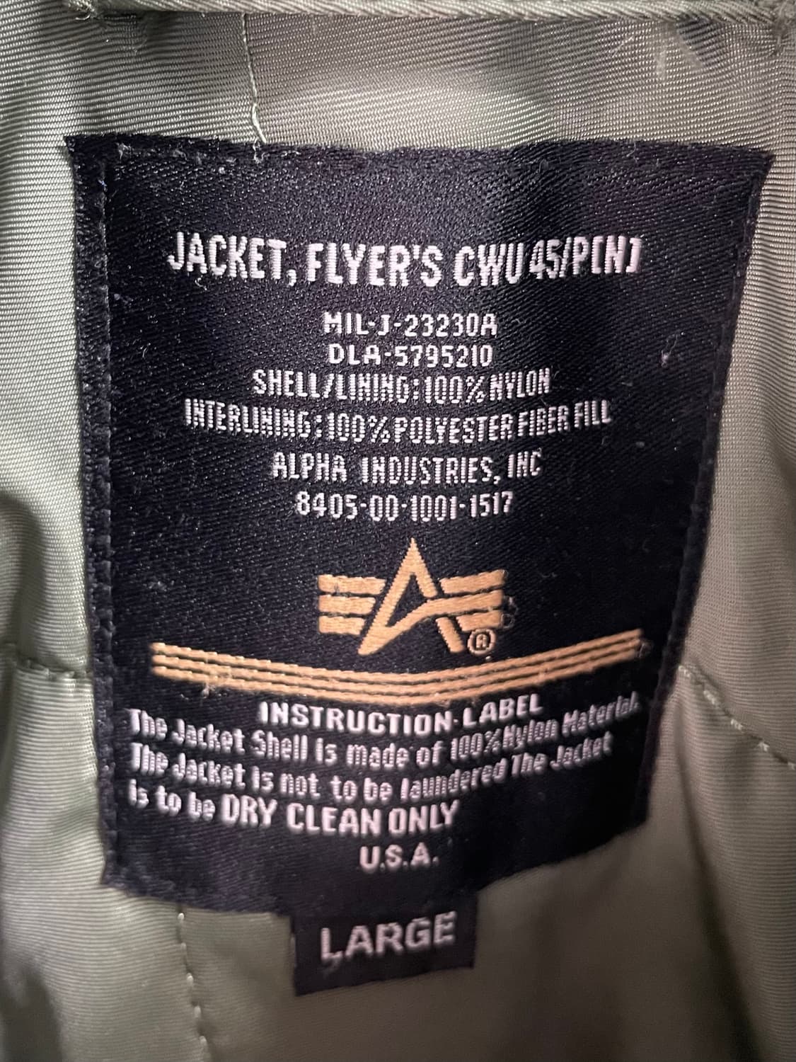 알파인더스트리 CWU 플라이트 봄버 자켓 (on.140) 상품이미지6