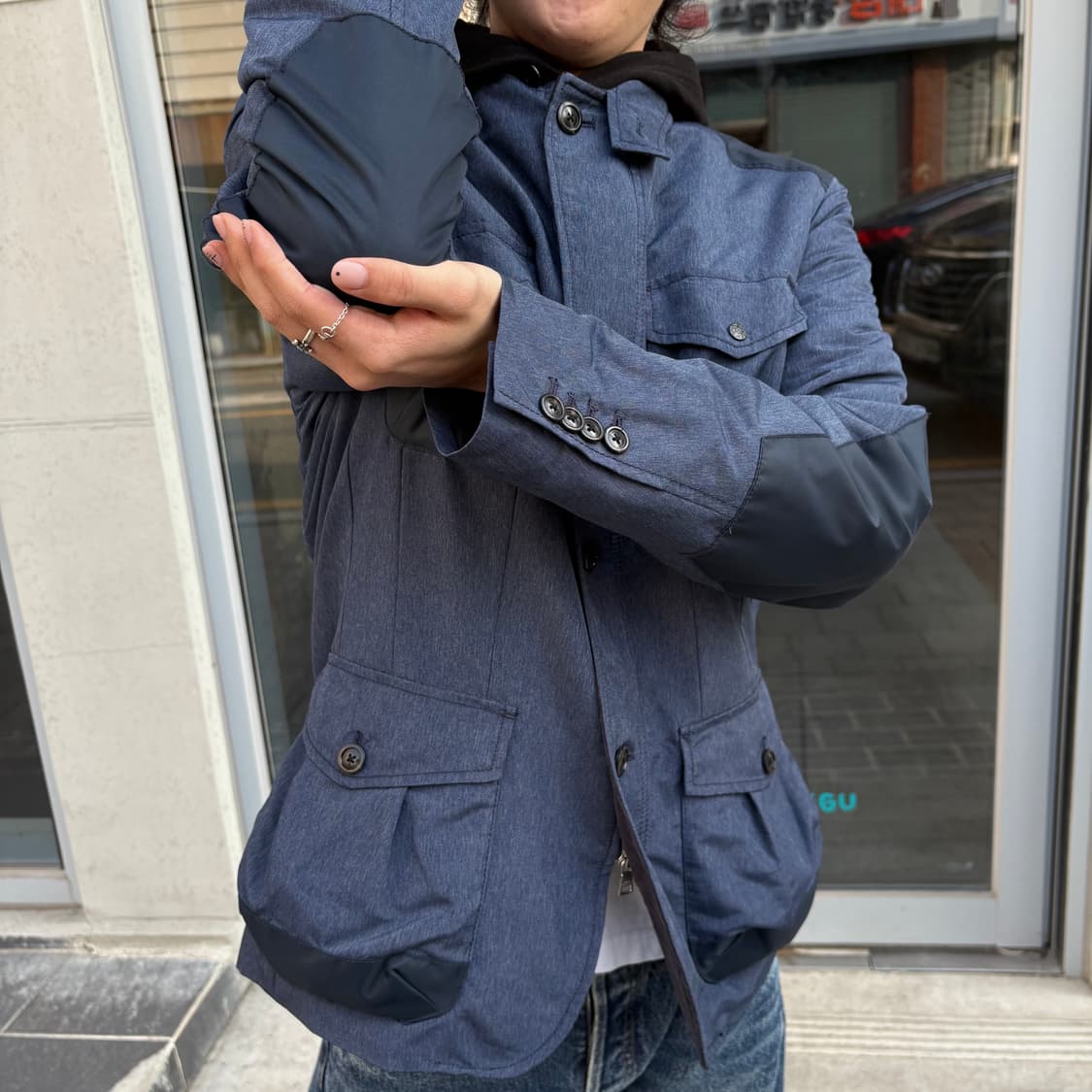 알마니 익스체인지 네이비 사파리 자켓 상품이미지4