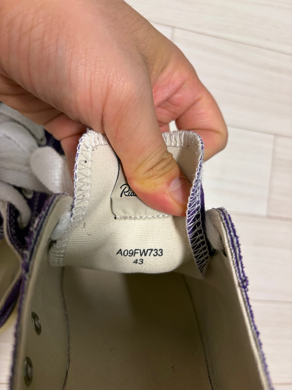 [43] 미하라 야스히로 피터슨 VL OG 솔 캔버스 로우탑 스니커즈 퍼 상품이미지5