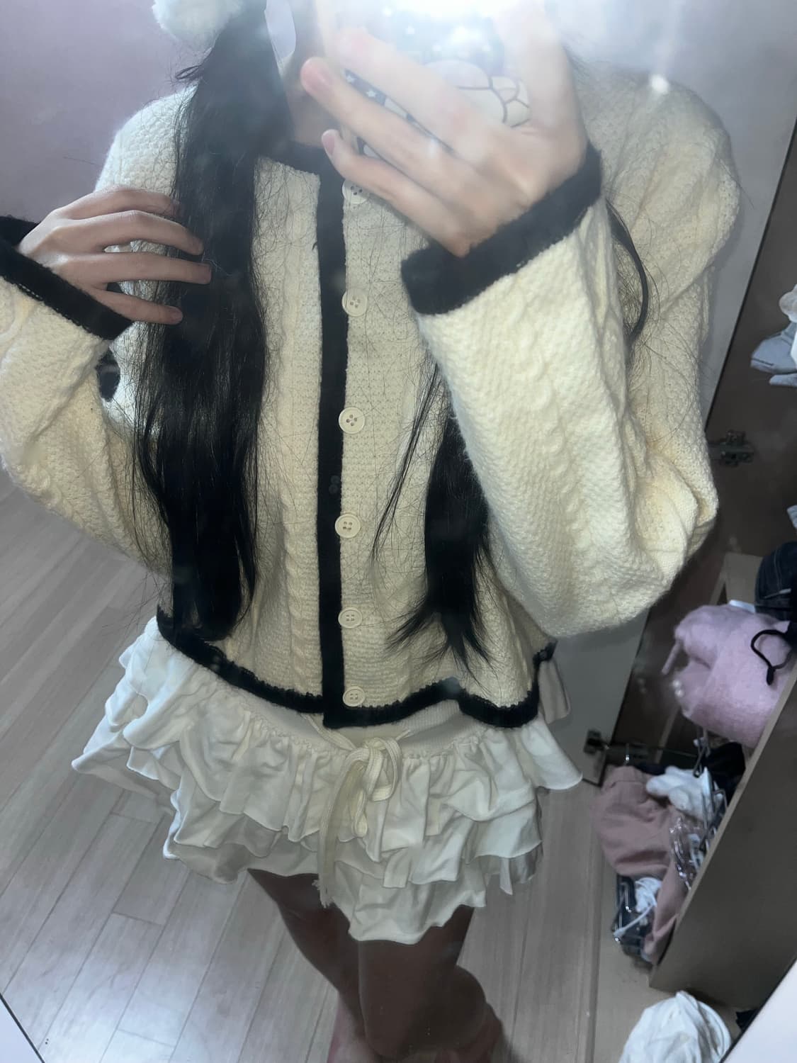 크롭 꽈배기 가디건 상품이미지1