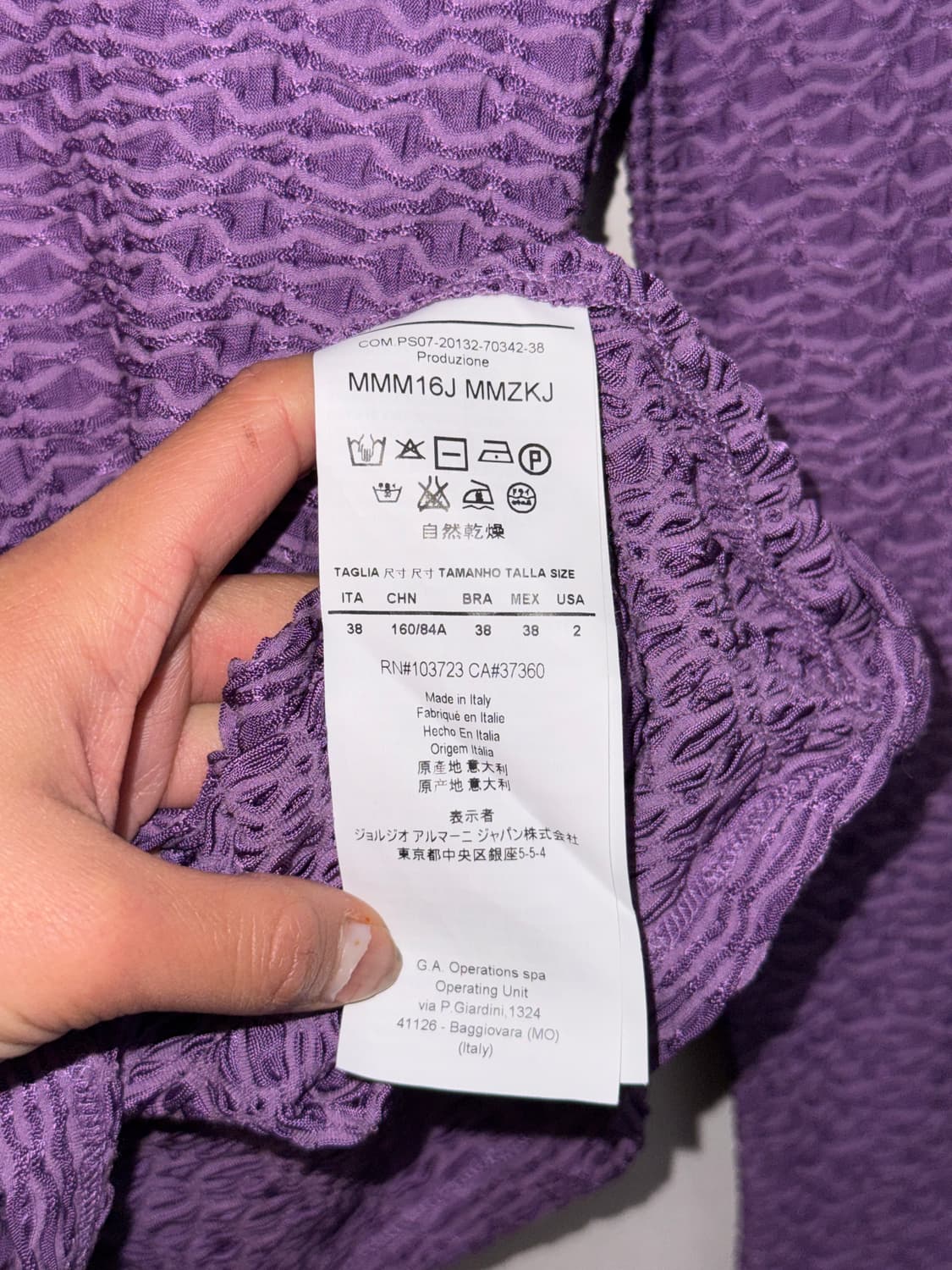 Armani Collezioni purple pleats sleeve  상품이미지8