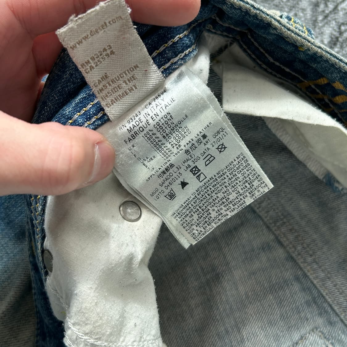 디젤 사파도 워싱 빈티지 데님 팬츠 상품이미지9