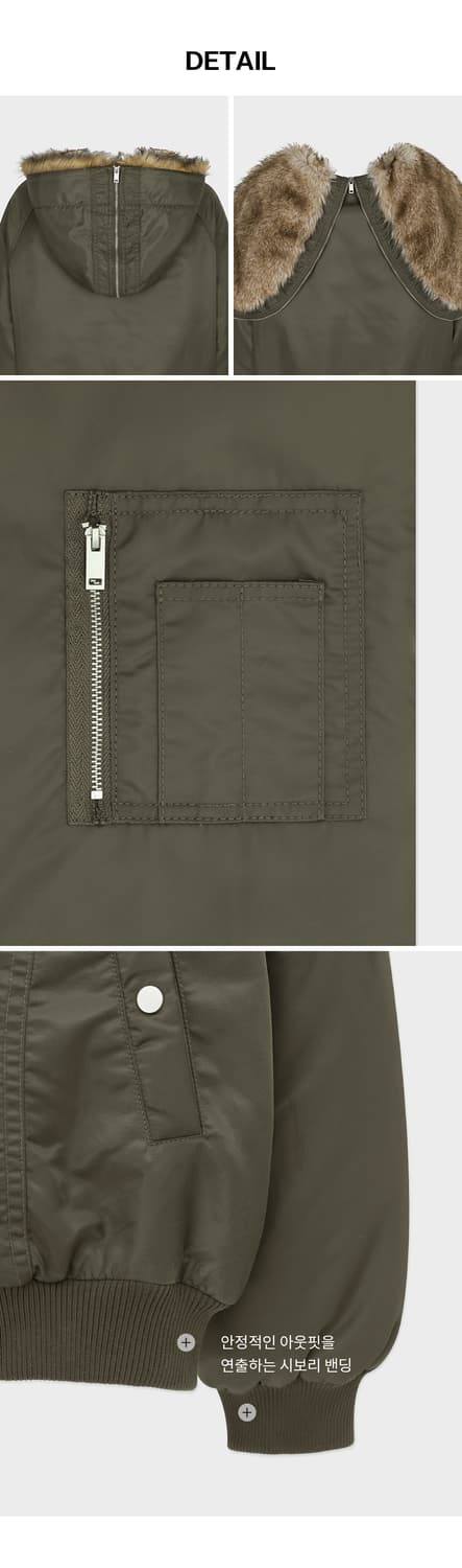 블랙업 누닐 퍼 트리밍 후드점퍼 상품이미지9