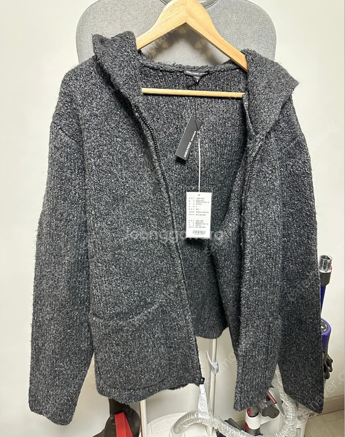 한글텍) 제임스펄스 프리미엄 라인 니트 집업 4사이즈  1회착후 보관 상 상품이미지3