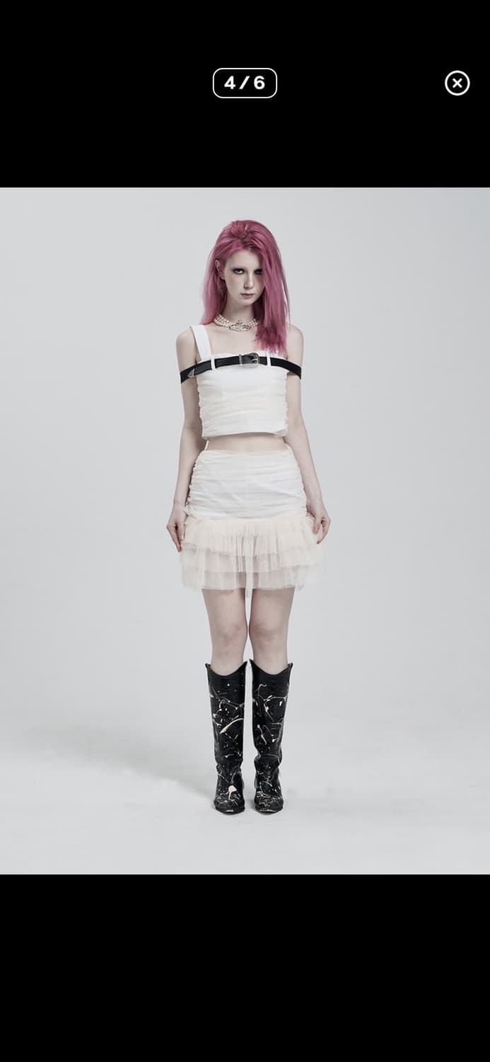 일리오 크림벨트 레이스탑+스커트 상품이미지1