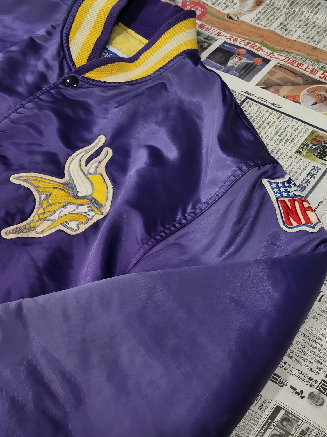 90's STARTER 미네소타바이킹스 바시티 자켓L 상품이미지2