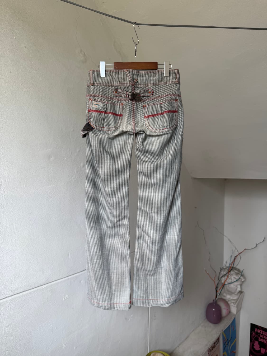 로우 새깅 부츠컷 패턴 신치백 팬츠 상품이미지5