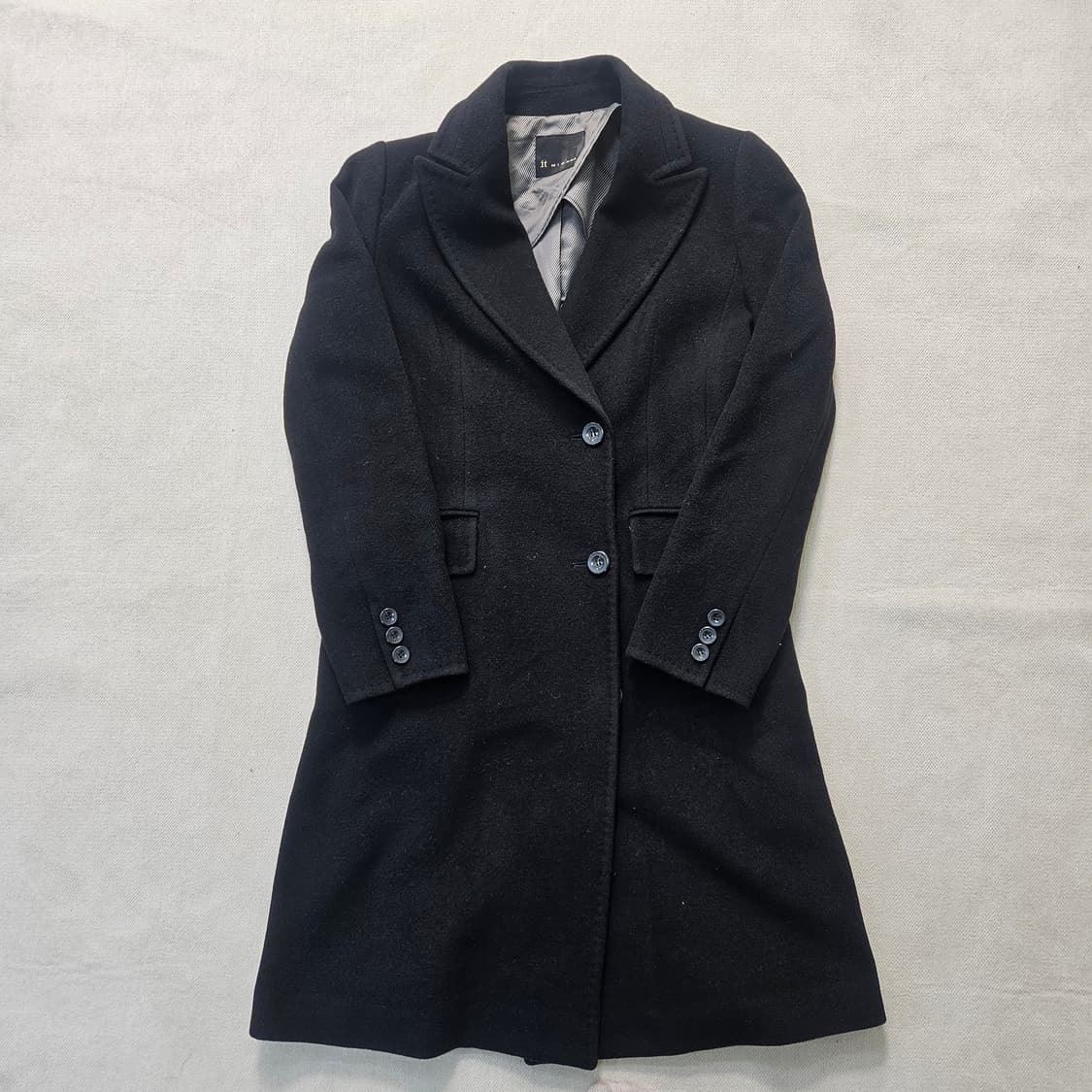 88-165 잇마샤 여성 블랙 싱글 코트 0312Y 상품이미지1