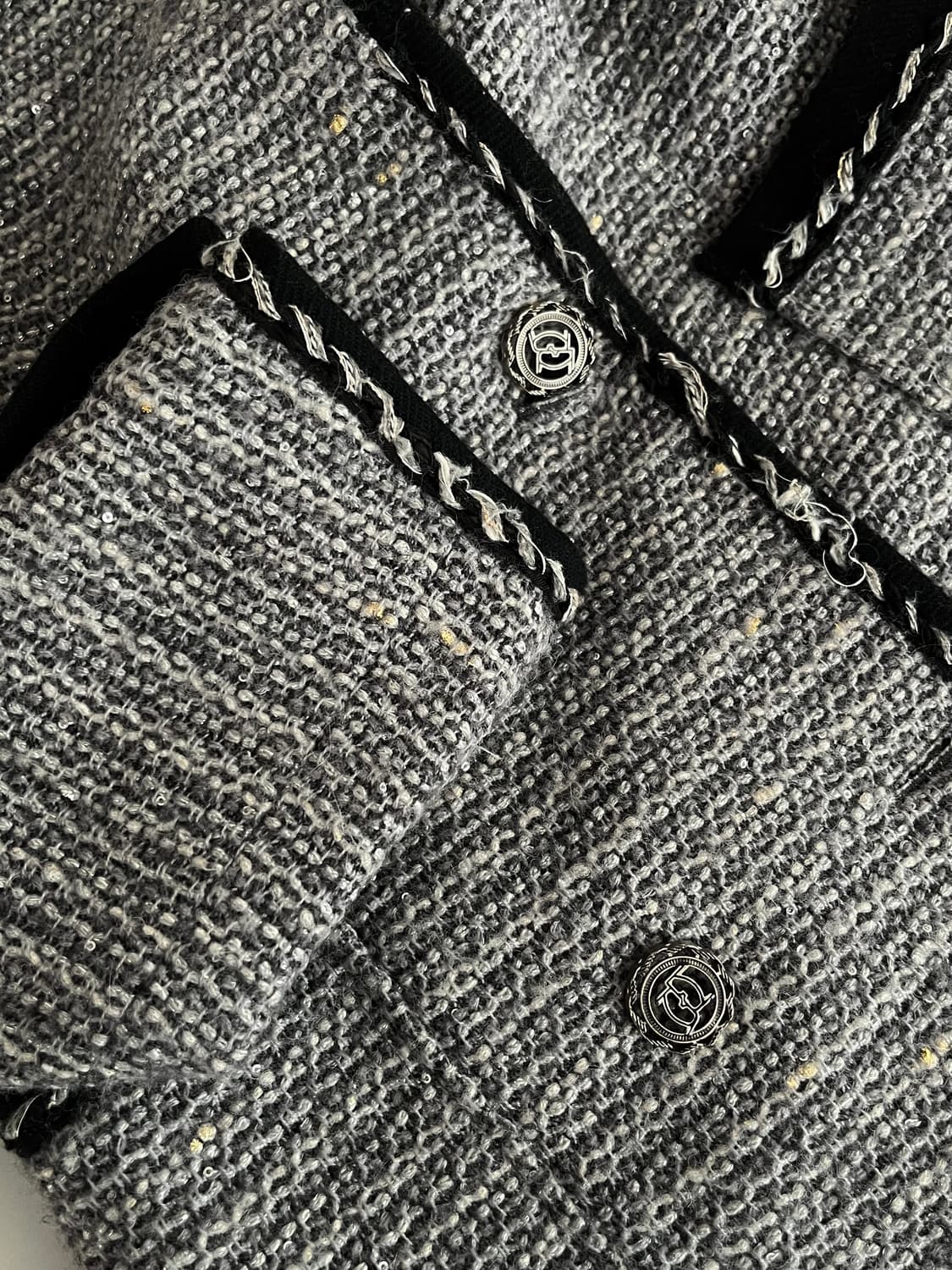 44) 한섬 오브제 트위드 코트 그레이 상품이미지10