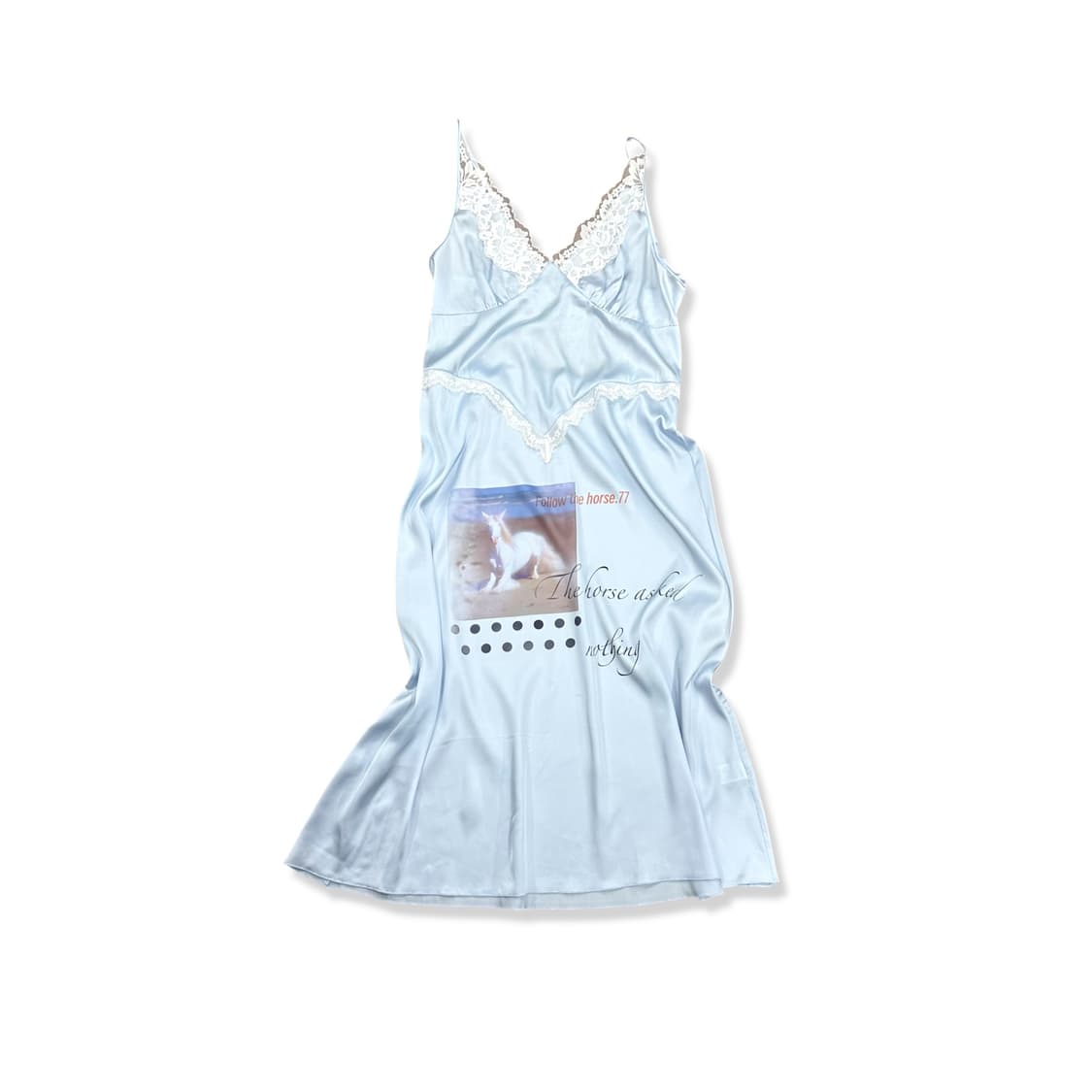 Sky Blue Lace Detail Long Slip Dress 상품이미지2