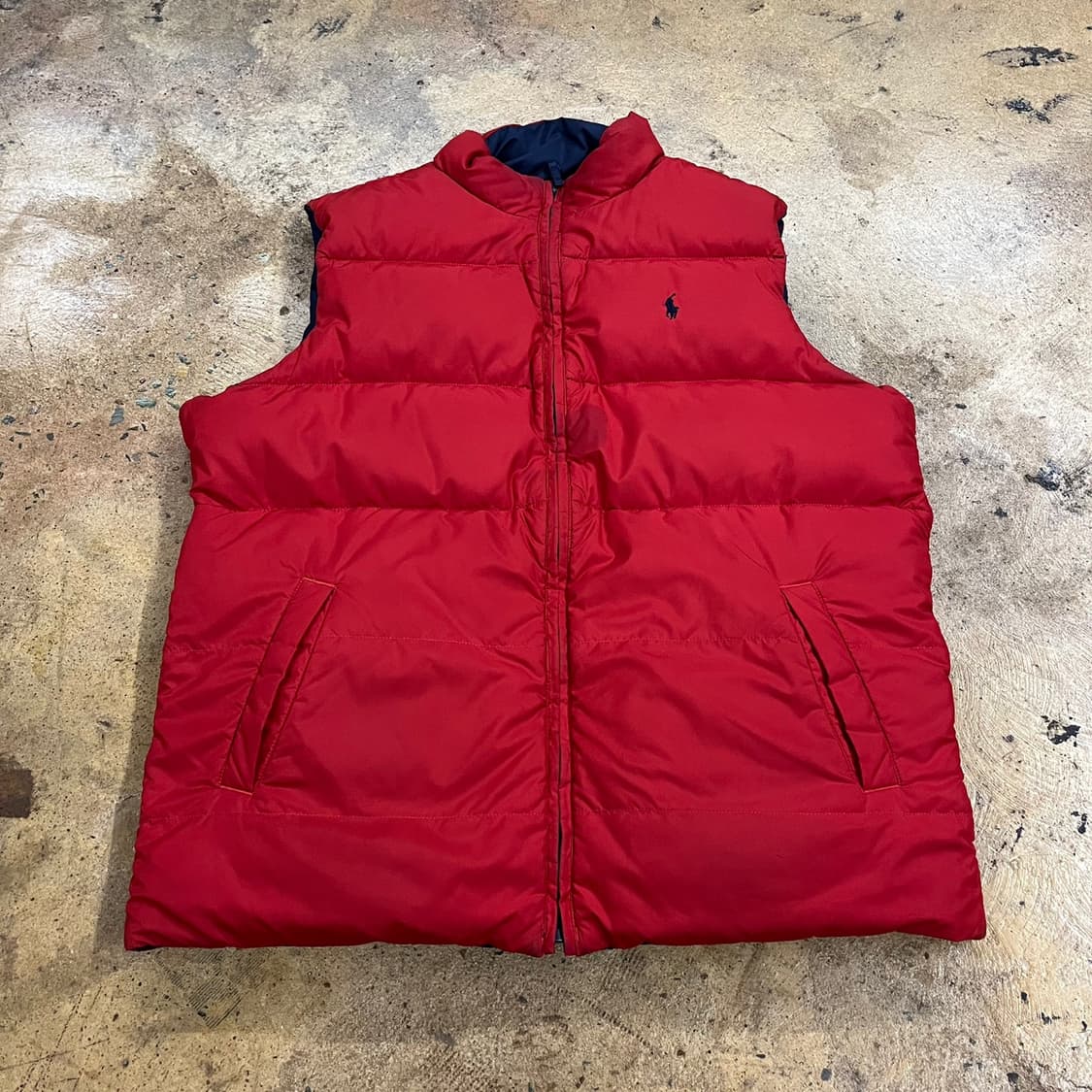 폴로 랄프로렌 양면 리버시블 네이비 레드 패딩 조끼  상품이미지4