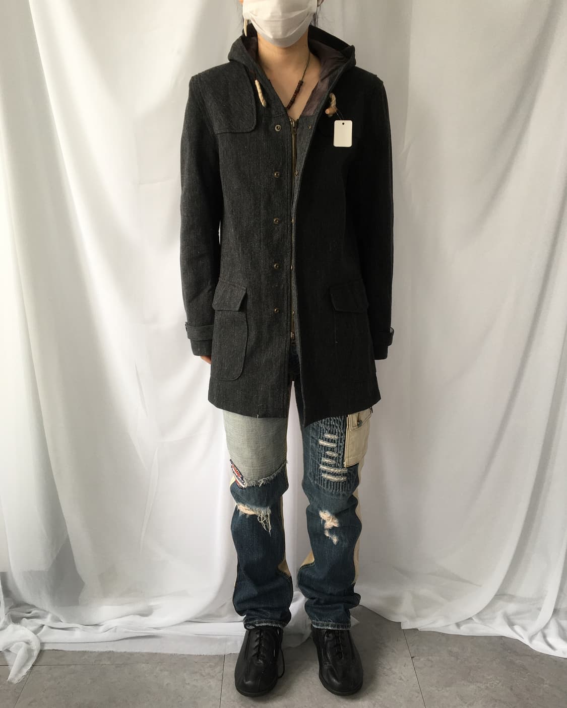 Duffle button point hood coat 상품이미지9