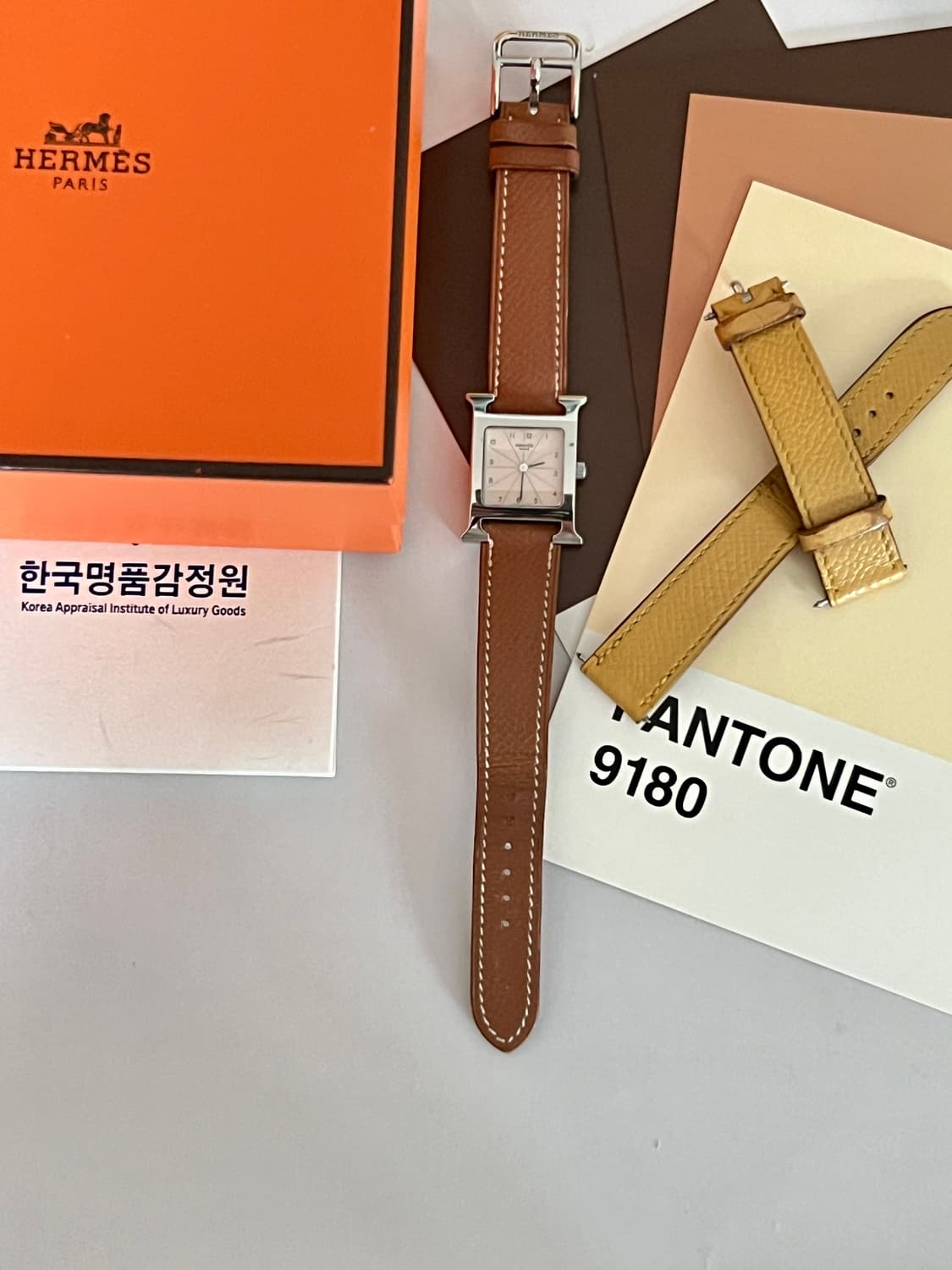 HERMES h아워 PM 레더 스트랩 에르메스 시계 상품이미지8