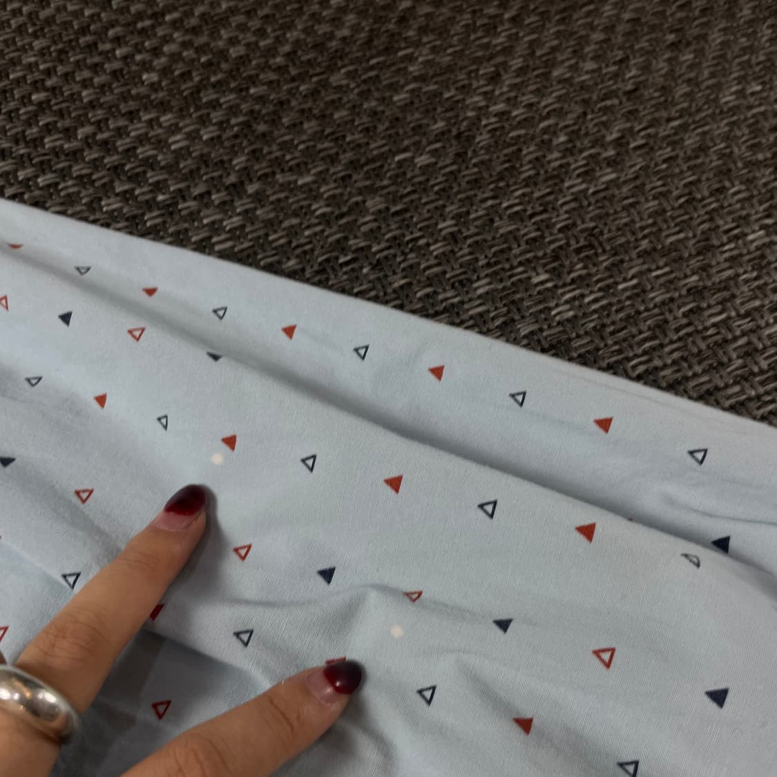 Lee 스카이블루 마이크로 트라이앵글 패턴 긴팔 셔츠 2XL 상품이미지5