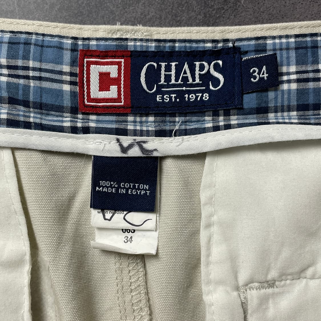 CHAPS 챕스 빈티지 아이보리 코튼 카고 하프 팬츠 A00685 상품이미지10