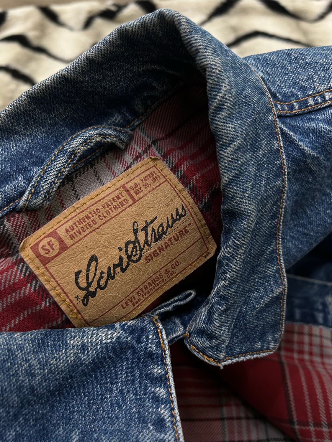 [XL]리바이스 90s 체크누빔 데님 트러커 자켓 상품이미지6