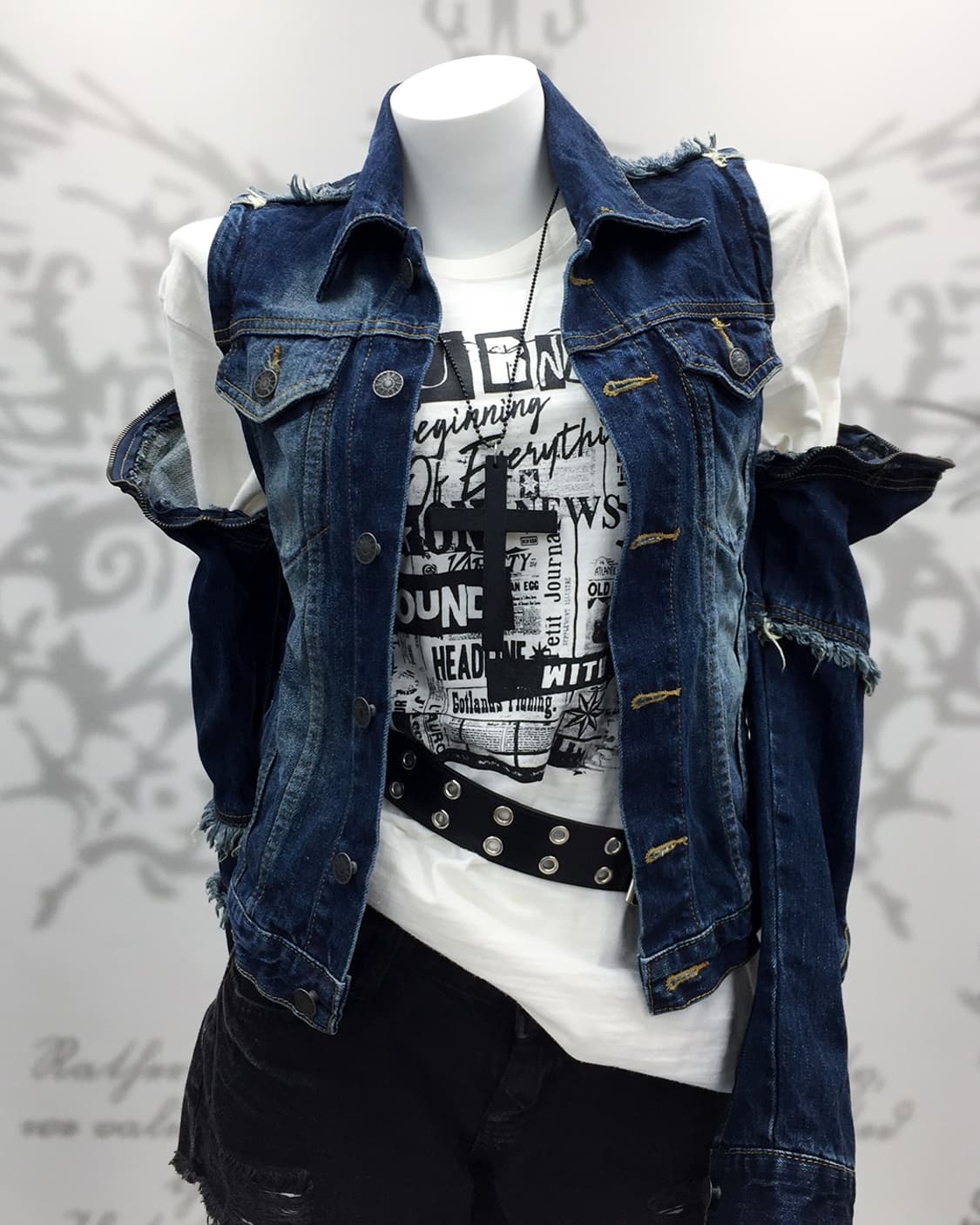 Grunge denim Covertible Jacket 상품이미지4