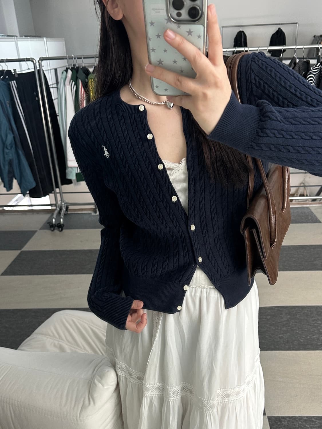 폴로 랄프로렌 네이비 케이블 니트 가디건 상품이미지3