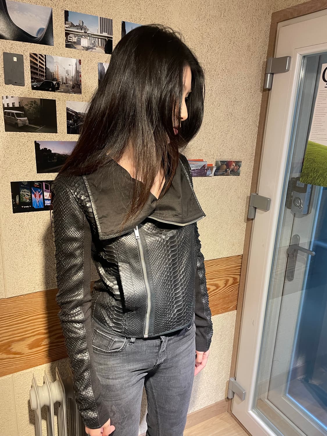 HUN RICK OWENS PYTHON LEATHER JACKET 상품이미지5